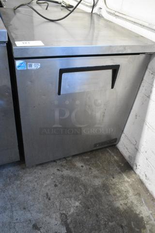 2017 True TUC-27-LP-HC Stainless Steel Commercial Single Door Undercounter Cooler on Commercial Casters. 115 Volts, 1 Phase. Tested and Working!