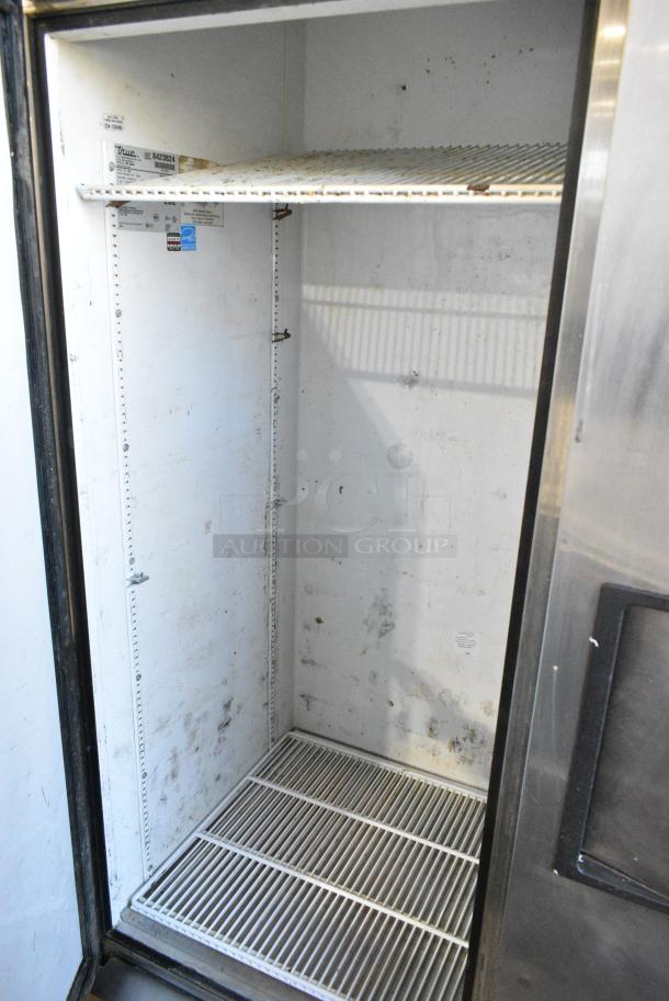 True T-49 Stainless Steel Commercial Sandwich 2 Door Cooler w/ Poly Coated Racks. 115 Volts, 1 Phase. Cannot Test Due To Damaged Plug - Image 3 of 5