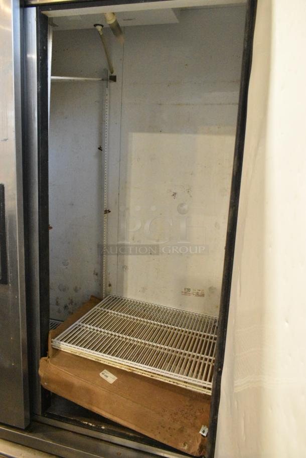 True T-49 Stainless Steel Commercial Sandwich 2 Door Cooler w/ Poly Coated Racks. 115 Volts, 1 Phase. Cannot Test Due To Damaged Plug - Image 4 of 5