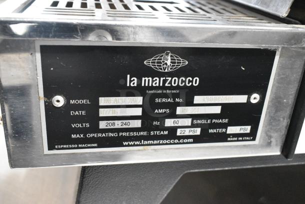 La Marzocco LINEAPB 2AV Stainless Steel Commercial 2 Group Espresso Machine w/ 2 Portafilters and 2 Steam Wands. 208-240 Volts, 1 Phase. - Image 6 of 6