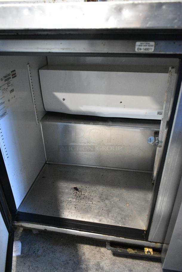 True TSSU-48-12 Stainless Steel Commercial Sandwich Salad Prep Table Bain Marie Mega Top w/ 2 Tier Over Shelf on Commercial Casters. 115 Volts, 1 Phase. Tested and Working! - Image 9 of 11