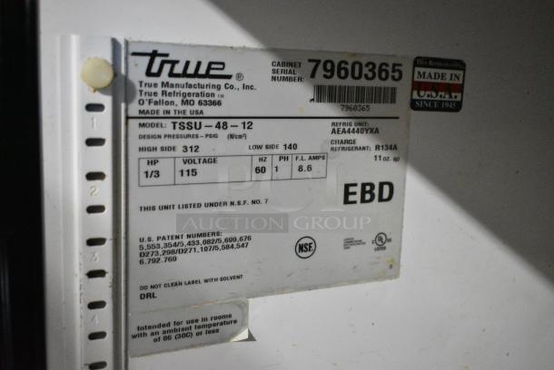 True TSSU-48-12 Stainless Steel Commercial Sandwich Salad Prep Table Bain Marie Mega Top w/ 2 Tier Over Shelf on Commercial Casters. 115 Volts, 1 Phase. Tested and Working! - Image 11 of 11