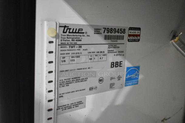 True TSSU-48-12 Stainless Steel Commercial 2 Door Work Top Cooler on Commercial Casters. 115 Volts, 1 Phase. Tested and Working! - Image 6 of 6