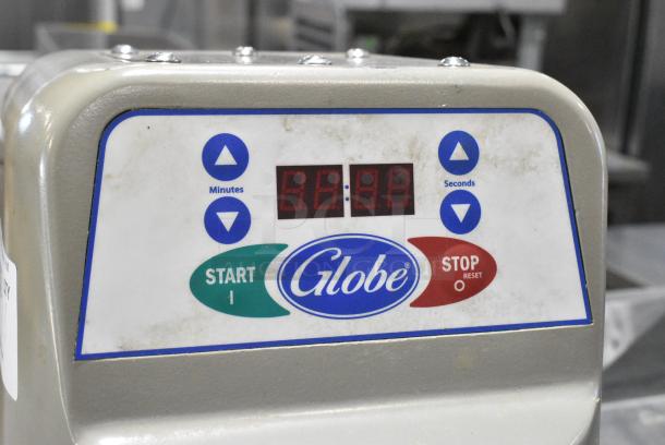 Globe SP30 Metal Commercial Floor Style 30 Quart Planetary Dough Mixer w/ Stainless Steel Mixing Bowl, Bowl Guard, Dough Hook, Paddle and Whisk Attachments. 115 Volts, 1 Phase. Tested and Powers On But Parts Do Not Move - Image 2 of 8