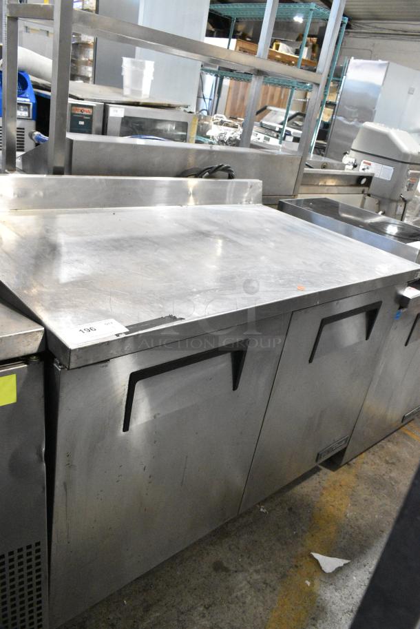 2018 True TWT-48-HC Stainless Steel Commercial 2 Door Work Top Cooler on Commercial Casters. 115 Volts, 1 Phase. Tested and Powers On But Does Not Get Cold - Image 1 of 6