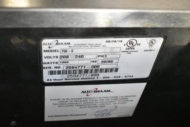 2019 Alto Shaam 750-S Stainless Steel Commercial Heated Holding Cabinet on Commercial Casters. 208-240 Volts, 1 Phase. - Image 5 of 5