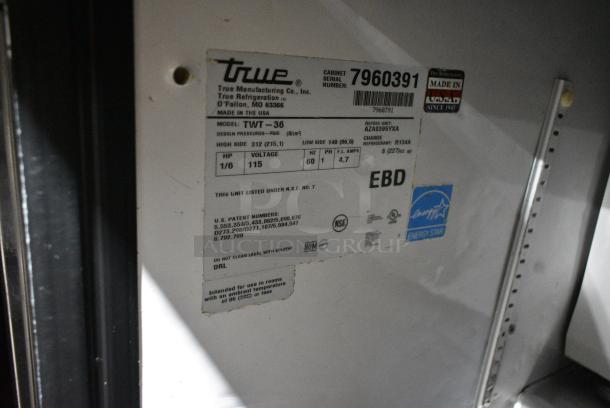 True TWT-36 Stainless Steel Commercial 2 Door Work Top Cooler on Commercial Casters. 115 Volts, 1 Phase. Tested and Working! - Image 7 of 7