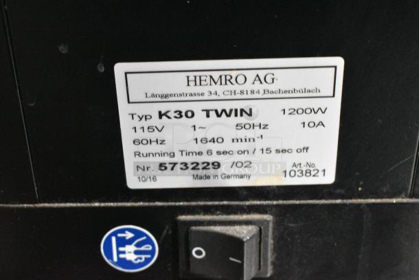 Mahlkonig K30 TWIN Metal Commercial Countertop Double Hopper Espresso Bean Grinder. 115 Volts, 1 Phase. Tested and Working! - Image 6 of 6