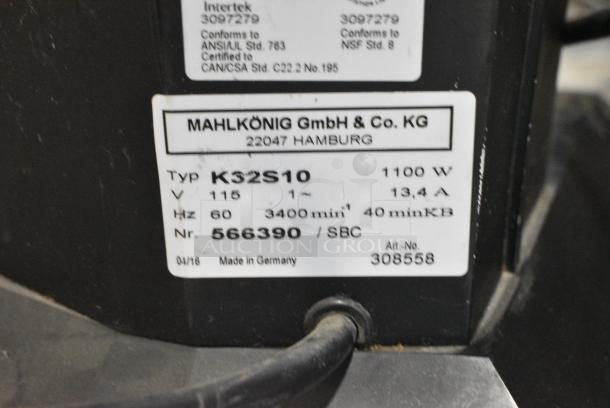 Mahlkonig K32S10 Metal Commercial Countertop Coffee Bean Grinder. 115 Volts, 1 Phase. Tested and Working! - Image 6 of 7