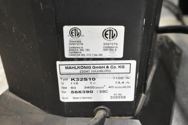 Mahlkonig K32S10 Metal Commercial Countertop Coffee Bean Grinder. 115 Volts, 1 Phase. Tested and Working! - Image 7 of 7
