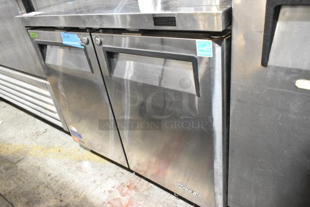 Turbo Air MUR-36L-N6 Stainless Steel Commercial 2 Door Work Top Cooler on Commercial Casters. 115 Volts, 1 Phase. Tested and Working! - Image 1 of 6