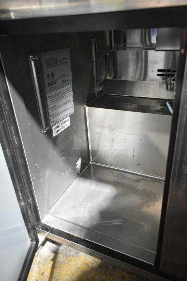 Turbo Air MUR-36L-N6 Stainless Steel Commercial 2 Door Work Top Cooler on Commercial Casters. 115 Volts, 1 Phase. Tested and Working! - Image 4 of 6