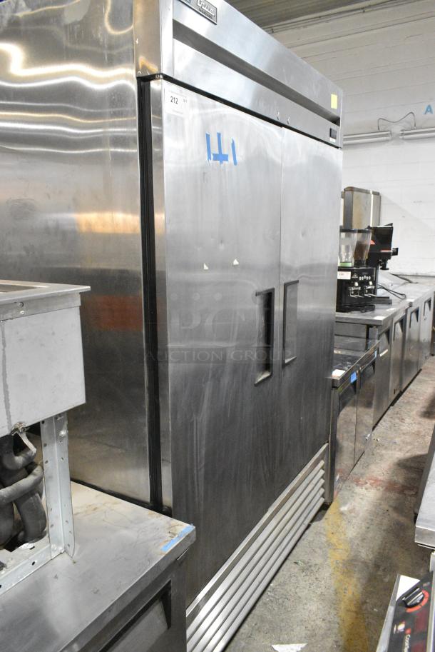 2017 True TS-49-HC Stainless Steel Commercial 2 Door Reach In Cooler w/ Poly Coated Rack on Commercial Casters. 115 Volts, 1 Phase. Tested and Working! - Image 2 of 7