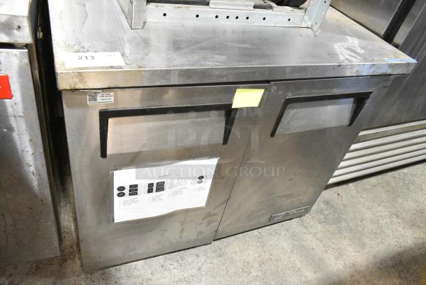 2017 True TUC-36-LP Stainless Steel Commercial 2 Door Work Top Cooler on Commercial Casters. 115 Volts, 1 Phase. Tested and Working! - Image 1 of 6