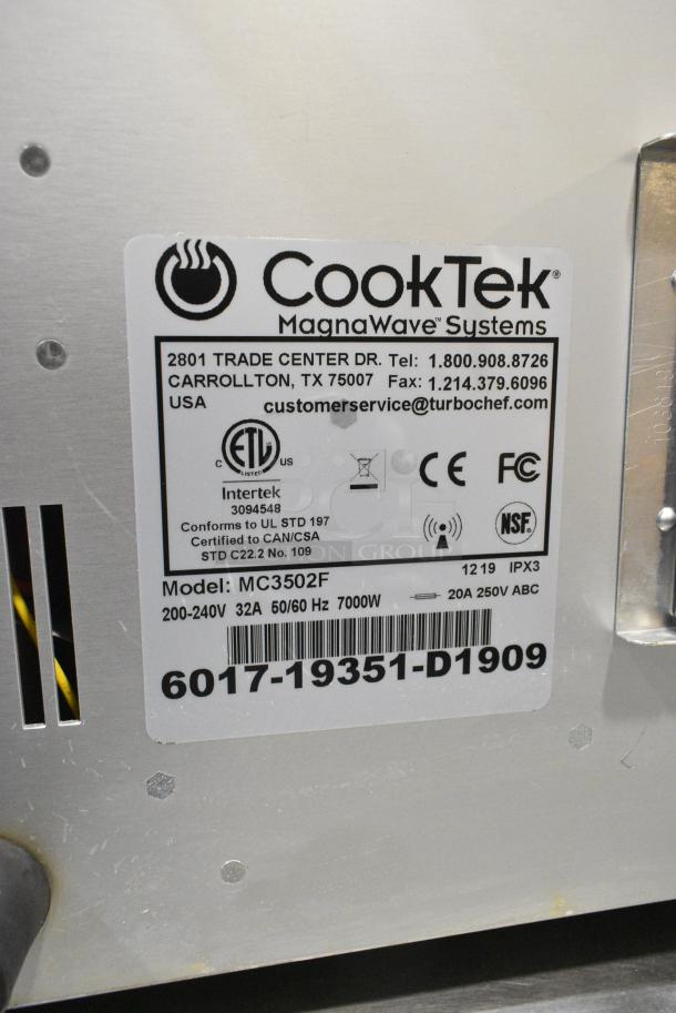 2019 CookTek MC3502F Stainless Steel Countertop 2 Burner Induction Range. 200-240 Volts, 1 Phase. - Image 6 of 6