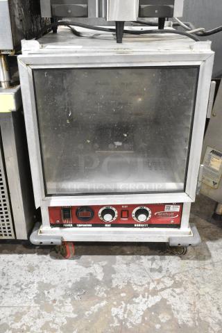 Winholt NHPL-1810-CA-LC-RCKT Metal Commercial Heated Holding Cabinet on Commercial Casters. 120 Volts, 1 Phase. Tested and Powers On But Does Not Get Warm