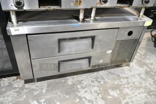 True TRCB-48 Stainless Steel Commercial 2 Drawer Chef Base on Commercial Casters. 120 Volts, 1 Phase. Tested and Working!