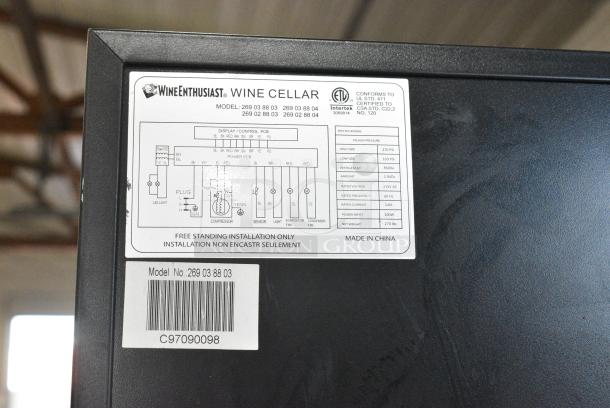 Wine Enthusiast Metal Single Door Reach In Wine Chiller Merchandiser. 115 Volts, 1 Phase. Tested and Working! - Image 4 of 4