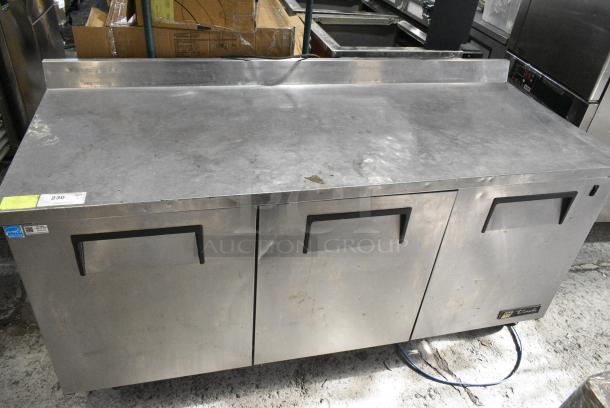 True TWT-72 Stainless Steel Commercial 3 Door Work Top Cooler on Commercial Casters. 115 Volts, 1 Phase. Tested and Does Not Power On - Image 1 of 7