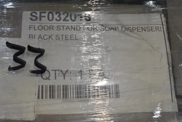 33 BRAND NEW SCRATCH AND DENT! Palmer Fixture SF032016 Sani Suds 48" Black Metal Hand Sanitizing Station Dispenser Floor Stand. 33 Times Your Bid! - Image 3 of 3