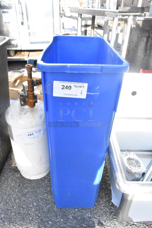 Blue Poly Slim Jim Trash Can. - Image 1 of 4