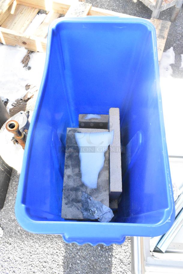 Blue Poly Slim Jim Trash Can. - Image 2 of 4