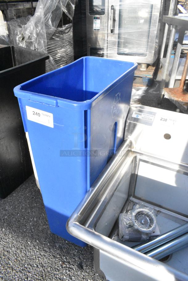 Blue Poly Slim Jim Trash Can. - Image 4 of 4