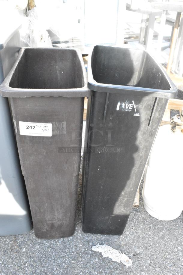 2 Poly Slim Jim Trash Cans. 2 Times Your Bid! - Image 1 of 5