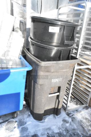 3 Various Poly Trash Cans. 3 Times Your Bid!