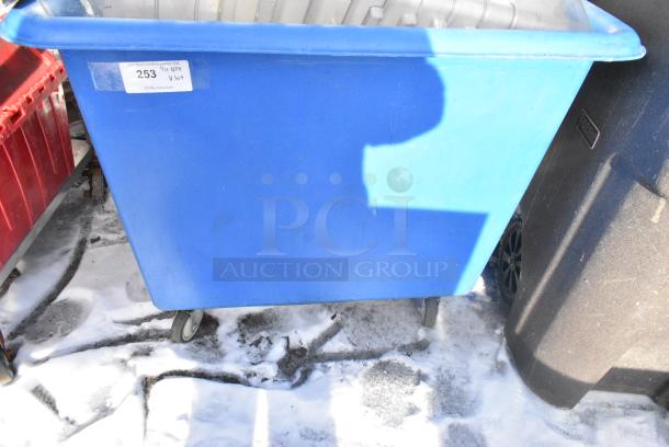Blue Poly Bin on Commercial Casters w/ Contents Including Poly Clear Drop In Bins. - Image 3 of 4