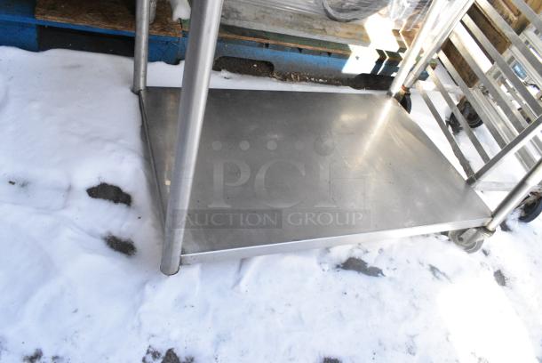 Stainless Steel Table w/ Under Shelf on Commercial Casters. 2 Casters Need To Be Reattached. - Image 2 of 4