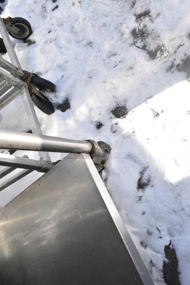 Stainless Steel Table w/ Under Shelf on Commercial Casters. 2 Casters Need To Be Reattached. - Image 3 of 4
