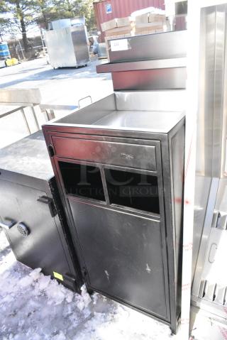 Black Metal Unit w/ Metal Pan and Door.