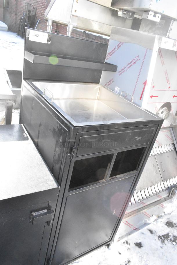 Black Metal Unit w/ Metal Pan and Door. - Image 2 of 5