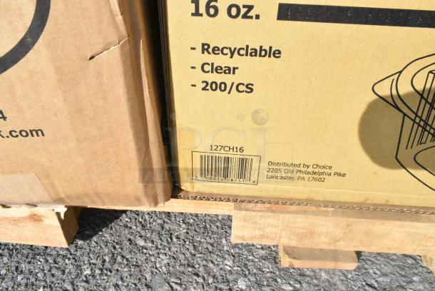 35 BRAND NEW! Boxes Including 788210086 Hoffmaster 210086 82" x 82" White Cellutex Tissue / Poly Paper Table Cover - 25/Case, 127CH16 Choice 16 oz. Clear RPET Hinged Deli Container - 200/Case, 485WPJ7BK EcoChoice 7 3/4" Jumbo Black Wrapped Paper Straw - 3200/Case, 394365XL Noble Products Powder-Free Disposable Clear Vinyl Gloves for Foodservice - Extra Large - 1000/Case, 347RP9CL Visions 9" Clear Plastic Plate - 240/Case,  347RP9CLSS Visions Wave 9" Clear Plastic Plate - 180/Case, 5002BNAPWH Choice 2-Ply White Beverage / Cocktail Napkin - 3000/Case, KKNIFEH Choice Black Heavy Weight Plastic Knife - 1000/Case. 35 Times Your Bid! - Image 6 of 15