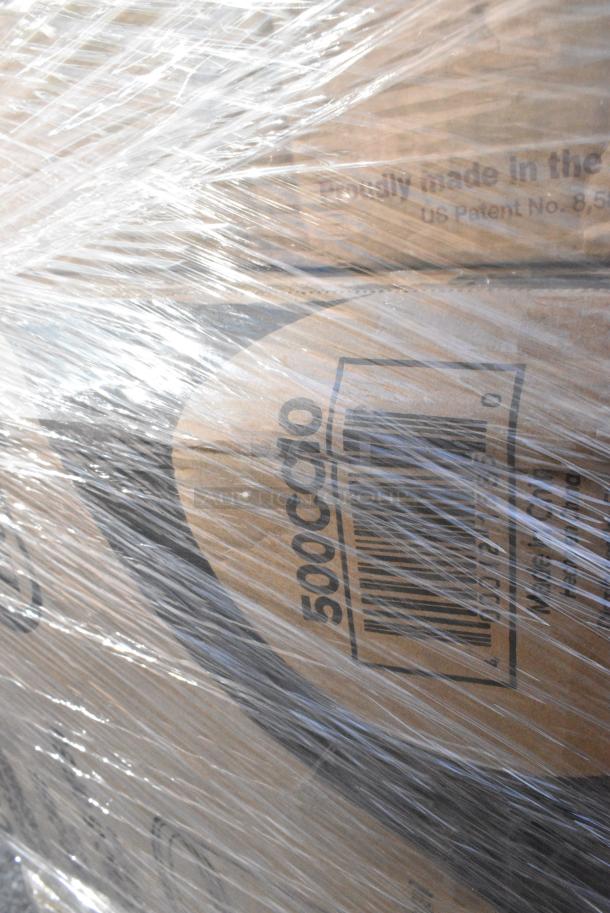 25 BRAND NEW! Boxes Including 394405XL Noble Products Powder-Free Disposable Blue Vinyl Gloves for Foodservice - Extra Large - 1000/Case, 966TALLFLDB Choice White Tall Fold 6x13 Dispenser Napkin, 129MCS24B Choice 24 oz. Black Rectangular Microwavable Heavy Weight Container with Lid 8" x 5 1/4" x 2" - 150/Case, 130WHFORKH Choice White Heavy Weight Polystyrene Plastic Fork - 1000/Case, 760IC16WPA Choice 1 Pint White Paper Double-Wall Frozen Yogurt / Food Cup with Paper Lid - 250/Case, Libbey 5118 17 oz. Supreme Glass Bowl - 24/Case, 128HD8COMBO Choice Heavy Duty 8 oz. Microwavable Translucent Plastic Deli Container and Lid Combo Pack - 240/Case, 500CC10  Choice 10 oz. Clear PET Plastic Cold Cup - 1000/Case, 433NACHOL Carnival King Large Two Compartment Plastic Nacho Tray - 500/Case, 433NHT101 Choice 1/6 Standard Size White "Thank You" Standard-Duty Plastic T-Shirt Bag - 700/Case. 25 Times Your Bid! - Image 12 of 15