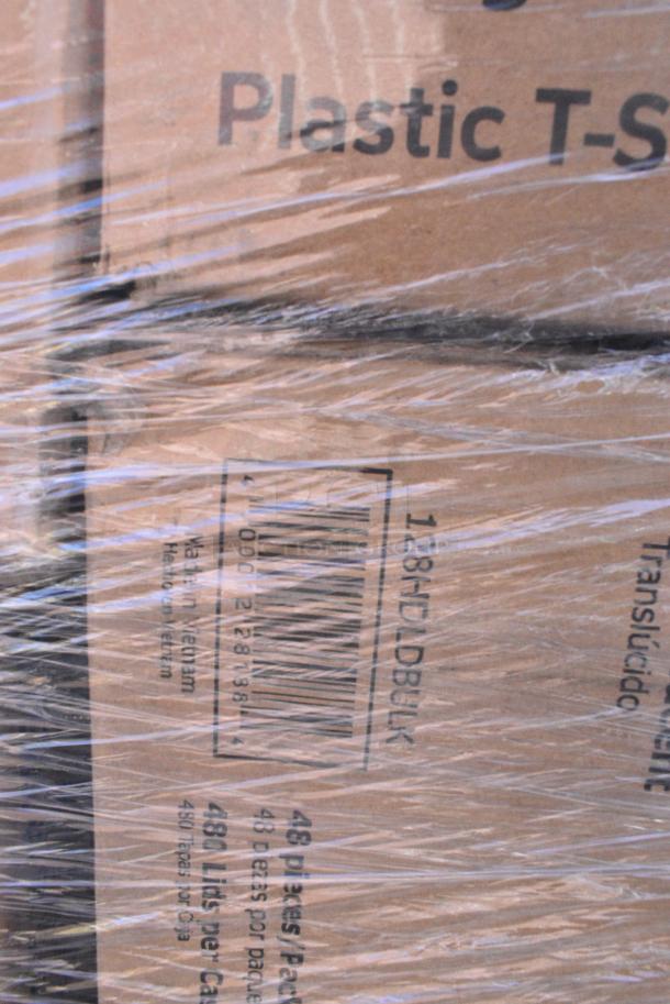 25 BRAND NEW! Boxes Including 394405XL Noble Products Powder-Free Disposable Blue Vinyl Gloves for Foodservice - Extra Large - 1000/Case, 966TALLFLDB Choice White Tall Fold 6x13 Dispenser Napkin, 129MCS24B Choice 24 oz. Black Rectangular Microwavable Heavy Weight Container with Lid 8" x 5 1/4" x 2" - 150/Case, 130WHFORKH Choice White Heavy Weight Polystyrene Plastic Fork - 1000/Case, 760IC16WPA Choice 1 Pint White Paper Double-Wall Frozen Yogurt / Food Cup with Paper Lid - 250/Case, Libbey 5118 17 oz. Supreme Glass Bowl - 24/Case, 128HD8COMBO Choice Heavy Duty 8 oz. Microwavable Translucent Plastic Deli Container and Lid Combo Pack - 240/Case, 500CC10  Choice 10 oz. Clear PET Plastic Cold Cup - 1000/Case, 433NACHOL Carnival King Large Two Compartment Plastic Nacho Tray - 500/Case, 433NHT101 Choice 1/6 Standard Size White "Thank You" Standard-Duty Plastic T-Shirt Bag - 700/Case. 25 Times Your Bid! - Image 15 of 15