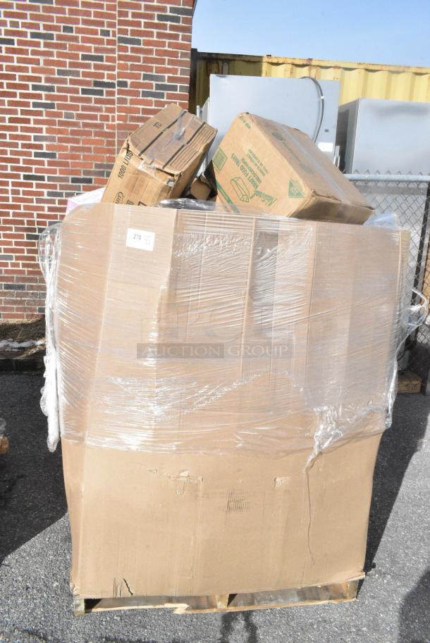40 BRAND NEW! Boxes Including 4 Box 433NHT101H Choice 1/6 Standard Size White "Thank You" Medium-Duty Plastic T-Shirt Bag - 1000/Case, GET Urban Renewal 3 Gallon Stainless Steel / Triton Beverage Dispenser with Ice Chamber BEV-3GAL-SS, Everyday LED Flashlight, Dart 12JL Lids. 40 Times Your Bid! - Image 1 of 15