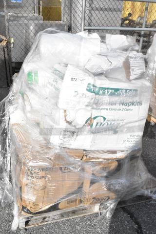 12 BRAND NEW! Boxes Including 500CC16HW Choice Heavy Weight 16 oz. Clear Plastic Cold Cup - 1000/Case, 5002DNAP Choice White 2-Ply Dinner Napkin 17" x 15" - 3000/Case, 129MCS38B Choice 38 oz. Black Rectangular Microwavable Heavy Weight Container with Lid 8 3/4" x 6 1/4" x 2" - 150/Case, 500CC12HW Choice Heavy Weight 12 oz. Clear Plastic Cold Cup - 1000/Case. 12 Times Your Bid!