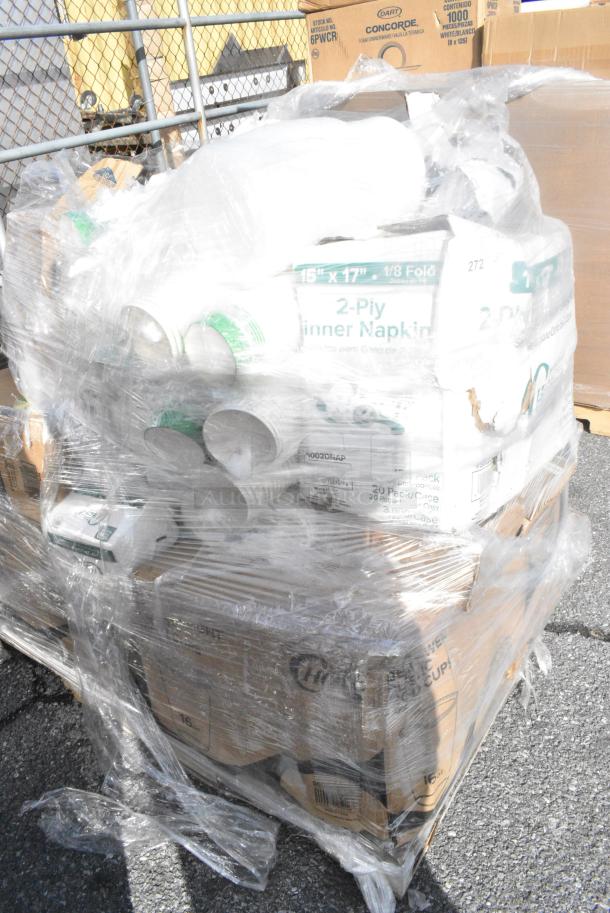 12 BRAND NEW! Boxes Including 500CC16HW Choice Heavy Weight 16 oz. Clear Plastic Cold Cup - 1000/Case, 5002DNAP Choice White 2-Ply Dinner Napkin 17" x 15" - 3000/Case, 129MCS38B Choice 38 oz. Black Rectangular Microwavable Heavy Weight Container with Lid 8 3/4" x 6 1/4" x 2" - 150/Case, 500CC12HW Choice Heavy Weight 12 oz. Clear Plastic Cold Cup - 1000/Case. 12 Times Your Bid! - Image 2 of 10