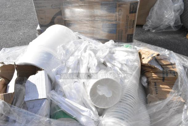12 BRAND NEW! Boxes Including 500CC16HW Choice Heavy Weight 16 oz. Clear Plastic Cold Cup - 1000/Case, 5002DNAP Choice White 2-Ply Dinner Napkin 17" x 15" - 3000/Case, 129MCS38B Choice 38 oz. Black Rectangular Microwavable Heavy Weight Container with Lid 8 3/4" x 6 1/4" x 2" - 150/Case, 500CC12HW Choice Heavy Weight 12 oz. Clear Plastic Cold Cup - 1000/Case. 12 Times Your Bid! - Image 10 of 10