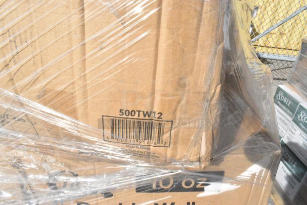 26 BRAND NEW! Boxes Including 500CC9 Choice 9 oz. Clear PET Customizable Plastic Squat Cold Cup - 1000/Case, 50010DWALLW Choice 10 oz. White Smooth Double Wall Paper Hot Cup - 500/Case, SMS400M Cordova White C-Max Standard Weight Poly 3-Layer Propylene Coveralls With Elastic Wrists, Hood, and Boots - Medium - 25/Case, 500TW12 Choice 12 oz. Translucent Thin Wall Plastic Cold Cup - 1000/Case, 50020W Choice 20 oz. White Poly Paper Hot Cup - 600/Case, 130BKFKSNH Choice Black Heavy Weight Wrapped Polystyrene Plastic Cutlery Pack with Napkin - 500/Case. 26 Times Your Bid! - Image 10 of 14