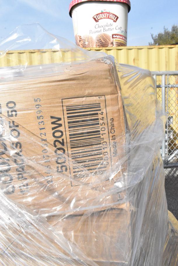 26 BRAND NEW! Boxes Including 500CC9 Choice 9 oz. Clear PET Customizable Plastic Squat Cold Cup - 1000/Case, 50010DWALLW Choice 10 oz. White Smooth Double Wall Paper Hot Cup - 500/Case, SMS400M Cordova White C-Max Standard Weight Poly 3-Layer Propylene Coveralls With Elastic Wrists, Hood, and Boots - Medium - 25/Case, 500TW12 Choice 12 oz. Translucent Thin Wall Plastic Cold Cup - 1000/Case, 50020W Choice 20 oz. White Poly Paper Hot Cup - 600/Case, 130BKFKSNH Choice Black Heavy Weight Wrapped Polystyrene Plastic Cutlery Pack with Napkin - 500/Case. 26 Times Your Bid! - Image 11 of 14