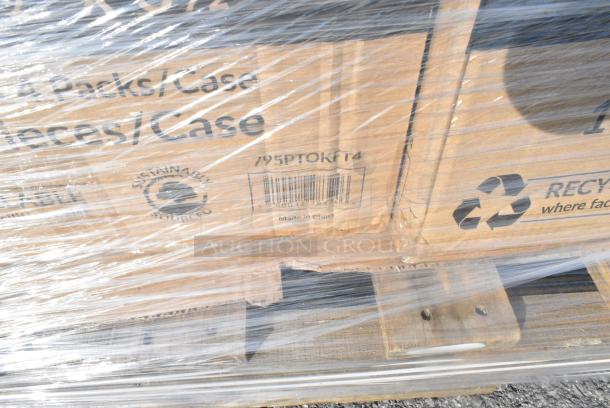 35 BRAND NEW! Boxes Including 5001RT800N Lavex 8" Natural Kraft Hardwound Paper Towel, 800 Feet / Roll - 6/Case, 500L1020B Choice Black Hot Paper Cup Travel Lid for 10-24 oz. Standard Cups and 8 oz. Squat Cups - 1000/Case, 128HD8COMBO Choice Heavy Duty 8 oz. Microwavable Translucent Plastic Deli Container and Lid Combo Pack - 240/Case, 485UPJ7BK EcoChoice 7 3/4" Black Jumbo Unwrapped Paper Straw - 4800/Case, 612605070HD Choice Full Size Heavy-Duty Foil Steam Table Pan Deep 3 3/8" Depth - 50/Case, 795PTOKFT4 Choice Kraft Microwavable Folded Paper #4 Take-Out Container 7 3/4" x 5 1/2" x 3 1/2" - 160/Case, 795KFT32RNPE Choice 32 oz. Round Kraft PE-Lined Microwavable Take-Out Container 5 15/16" x 3" - 300/Case, 966UPWIDEB OneUp by Choice White 2-Ply Wide Interfold 6 1/2" x 8 1/2" Dispenser Napkin - 6000/Case, 433NHT309 Choice 1/6 Standard Size Clear Unprinted Standard-Duty Plastic T-Shirt Bag - 1000/Case, 2 Box 130TRAY16 Visions Black PET Plastic 16" Thermoform Catering / Deli Tray - 25/Case, 347RP10WHSS Visions Wave 10" White Plastic Plate - 144/Case. 35 Times Your Bid! - Image 12 of 19