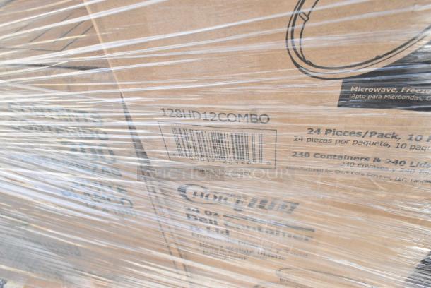 28 BRAND NEW! Boxes Including 245CCGR12BL Baker's Lane 12" White Corrugated Grease-Resistant Cake Circle - 100/Case, 5008W Choice 8 oz. Tall White Poly Paper Hot Cup - 1000/Case, 500TO883 Choice 8" x 8" x 3" Microwaveable 1-Compartment Black / Clear Plastic Hinged Container - 100/Case, 433W6BGC Choice 6 lb. White Paper Bag - 500/Case, 612FS1116 Choice Full Size Foil Steam Table Pan Shallow 1 11/16" Depth - 50/Case, 128HD12COMBO Choice Heavy Duty 12 oz. Microwavable Translucent Plastic Deli Container and Lid Combo Pack - 240/Case, Dart 90HTPF1R White Foam Square Take Out Container with Hinged Lid 9" x 9" x 3" - 200/Case. 28 Times Your Bid! - Image 12 of 13