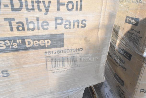 28 BRAND NEW! Boxes Including 130WHFORKH Choice White Heavy Weight Polystyrene Plastic Fork - 1000/Case, 760SOUP8WPA Choice 8 oz. White Double Poly-Coated Paper Food Cup with Vented Paper Lid - 250/Case, 50010DWALLW Choice 10 oz. White Smooth Double Wall Paper Hot Cup - 500/Case, 612605070HD Choice Full Size Heavy-Duty Foil Steam Table Pan Deep 3 3/8" Depth - 50/Case, 128HD12COMBO Choice Heavy Duty 12 oz. Microwavable Translucent Plastic Deli Container and Lid Combo Pack - 240/Case, 128HD8COMBO Choice Heavy Duty 8 oz. Microwavable Translucent Plastic Deli Container and Lid Combo Pack - 240/Case, 500CC9 Choice 9 oz. Clear PET Customizable Plastic Squat Cold Cup - 1000/Case, 500TW16S Choice 16 oz. Translucent Thin Wall Squat Plastic Cold Cup - 1000/Case. 28 Times Your Bid! - Image 8 of 14