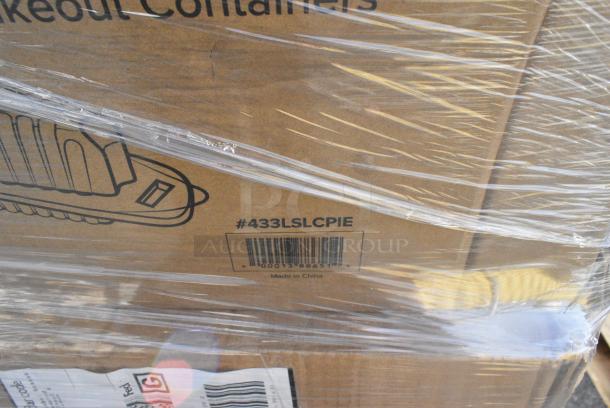 25 BRAND NEW! Boxes Including 130BKFKSNH Choice Black Heavy Weight Wrapped Plastic Cutlery Pack with Napkin - 500/Case, 433LSLCPIE Choice 5" Clear Hinged Slice Container with Low Dome Lid - 150/Case, 795PLAKFT4 EcoChoice Kraft PLA Lined Compostable #4 Take-Out Container 7 3/4" x 5 1/2" x 3 1/2" - 160/Case, 50010DWALLW Choice 10 oz. White Smooth Double Wall Paper Hot Cup - 500/Case, 500CC9 Choice 9 oz. Clear PET Customizable Plastic Squat Cold Cup - 1000/Case. 25 Times Your Bid! - Image 6 of 10