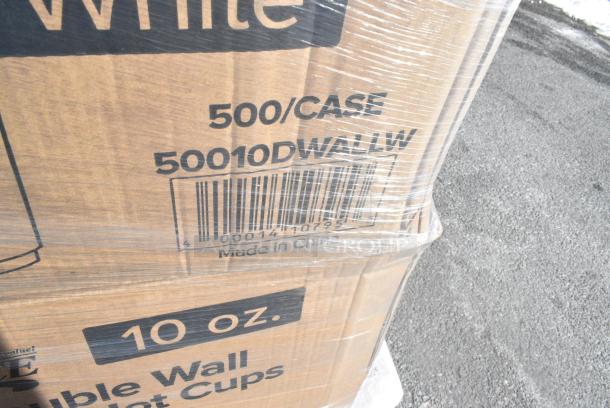 25 BRAND NEW! Boxes Including 130BKFKSNH Choice Black Heavy Weight Wrapped Plastic Cutlery Pack with Napkin - 500/Case, 433LSLCPIE Choice 5" Clear Hinged Slice Container with Low Dome Lid - 150/Case, 795PLAKFT4 EcoChoice Kraft PLA Lined Compostable #4 Take-Out Container 7 3/4" x 5 1/2" x 3 1/2" - 160/Case, 50010DWALLW Choice 10 oz. White Smooth Double Wall Paper Hot Cup - 500/Case, 500CC9 Choice 9 oz. Clear PET Customizable Plastic Squat Cold Cup - 1000/Case. 25 Times Your Bid! - Image 8 of 10