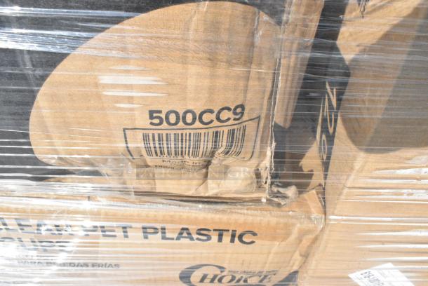 25 BRAND NEW! Boxes Including 130BKFKSNH Choice Black Heavy Weight Wrapped Plastic Cutlery Pack with Napkin - 500/Case, 433LSLCPIE Choice 5" Clear Hinged Slice Container with Low Dome Lid - 150/Case, 795PLAKFT4 EcoChoice Kraft PLA Lined Compostable #4 Take-Out Container 7 3/4" x 5 1/2" x 3 1/2" - 160/Case, 50010DWALLW Choice 10 oz. White Smooth Double Wall Paper Hot Cup - 500/Case, 500CC9 Choice 9 oz. Clear PET Customizable Plastic Squat Cold Cup - 1000/Case. 25 Times Your Bid! - Image 10 of 10