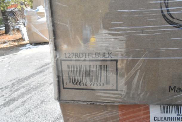 30 BRAND NEW! Boxes Including 433BR12BGC Choice 12 lb. Natural Kraft Paper Bag - 500/Case, 130WHFORKH Choice White Heavy Weight Polystyrene Plastic Fork - 1000/Case, 966TALLFLDN Choice Kraft Natural Tall-Fold 6" x 13" Dispenser Napkin - 8000/Case, 129MCR24B Choice 24 oz. Black Round Microwavable Heavy Weight Container with Lid 7 1/4" - 150/Case, CH12DEF Dart ClearPac SafeSeal 12 oz. Tamper-Resistant, Tamper-Evident Hinged Container with Flat Lid - 200/Case, 127P400C Choice 4 oz. Clear Plastic Souffle Cup / Portion Cup - 2500/Case, 500TW35 Choice 3.5 oz. Translucent Thin Wall Plastic Cold Cup - 2500/Case, 500TO963 Choice 9" x 6" x 3" Microwaveable 1-Compartment Black / Clear Plastic Hinged Container - 100/Case, 347TCL10 Choice 10 oz. Clear PET Plastic Cold Cup - 1000/Case, 760SOUP16PBL Choice 6 - 16 oz. Clear Plastic Soup / Food Cup Lid - 1000/Case, 128HD16COMBO Choice Heavy Duty 16 oz. Microwavable Translucent Plastic Deli Container and Lid Combo Pack - 240/Case, 127RDTFLBULK Choice Microwavable Translucent Customizable Recessed Fit Deli Lid - 500/Case. 30 Times Your Bid! - Image 18 of 19
